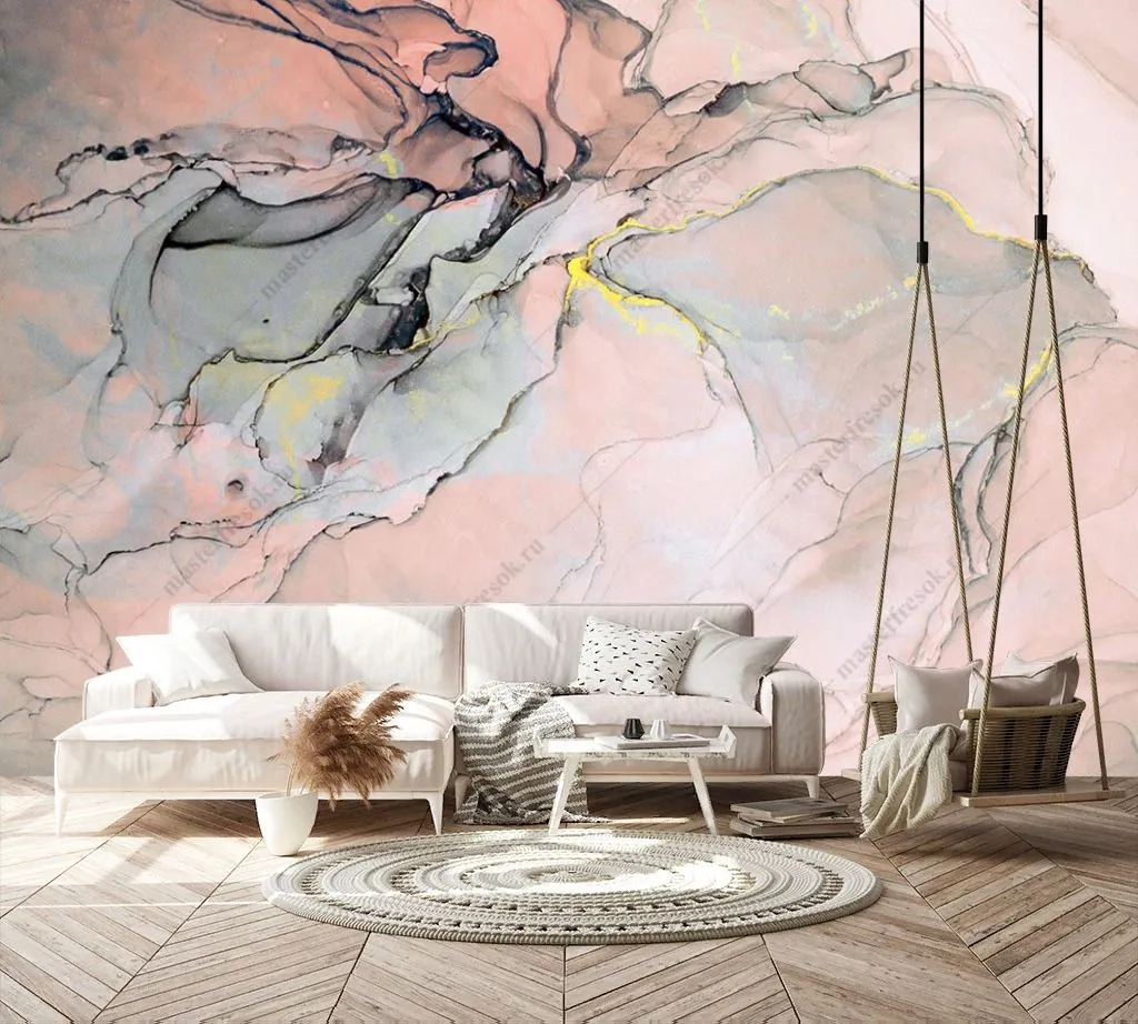 Фотообои в интерьере черные разводы  9-1444 фото