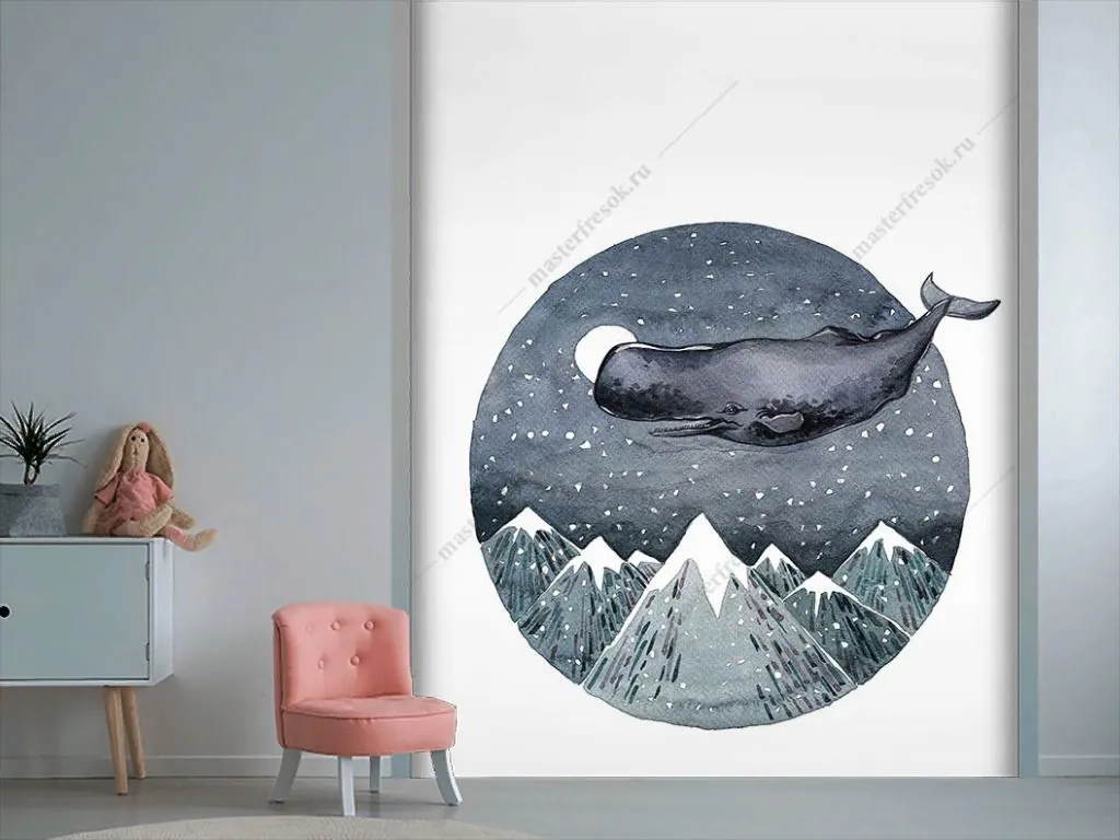 Фотообои Кит над горами  14-673