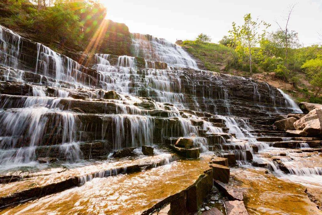 Фотообои в интерьере водопад каскадный альбион фолс гамильтон, онтарио, канада  9-892 фото