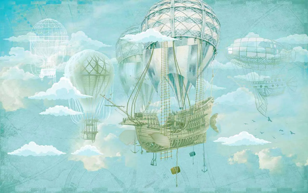 Фотообои в интерьере воздушный корабль  13-171 фото