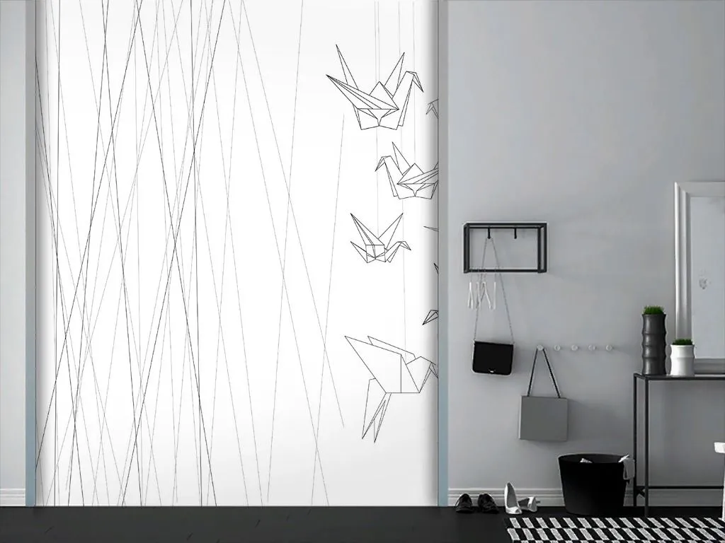 Фотообои в интерьере бумажные журавлики  9-2086 фото