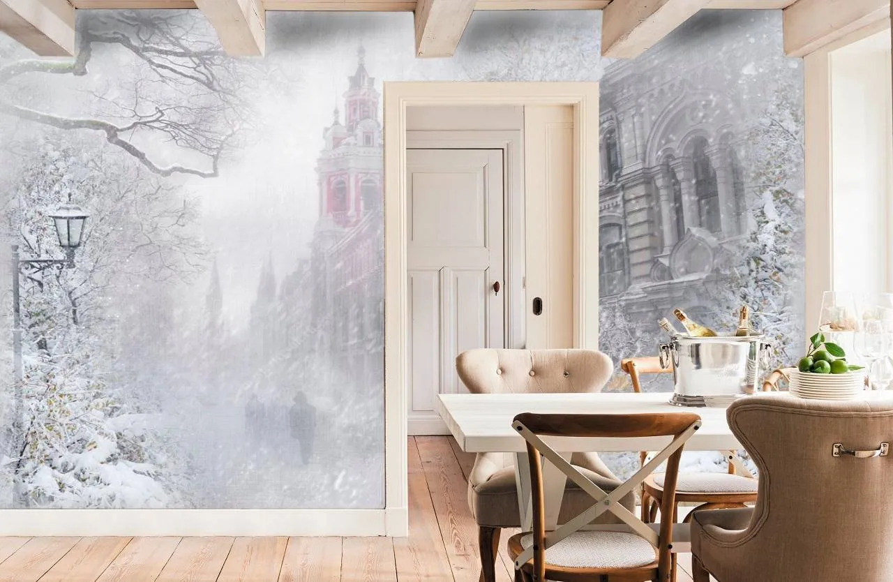 Фотообои в интерьере зимнее утро  13-122 фото