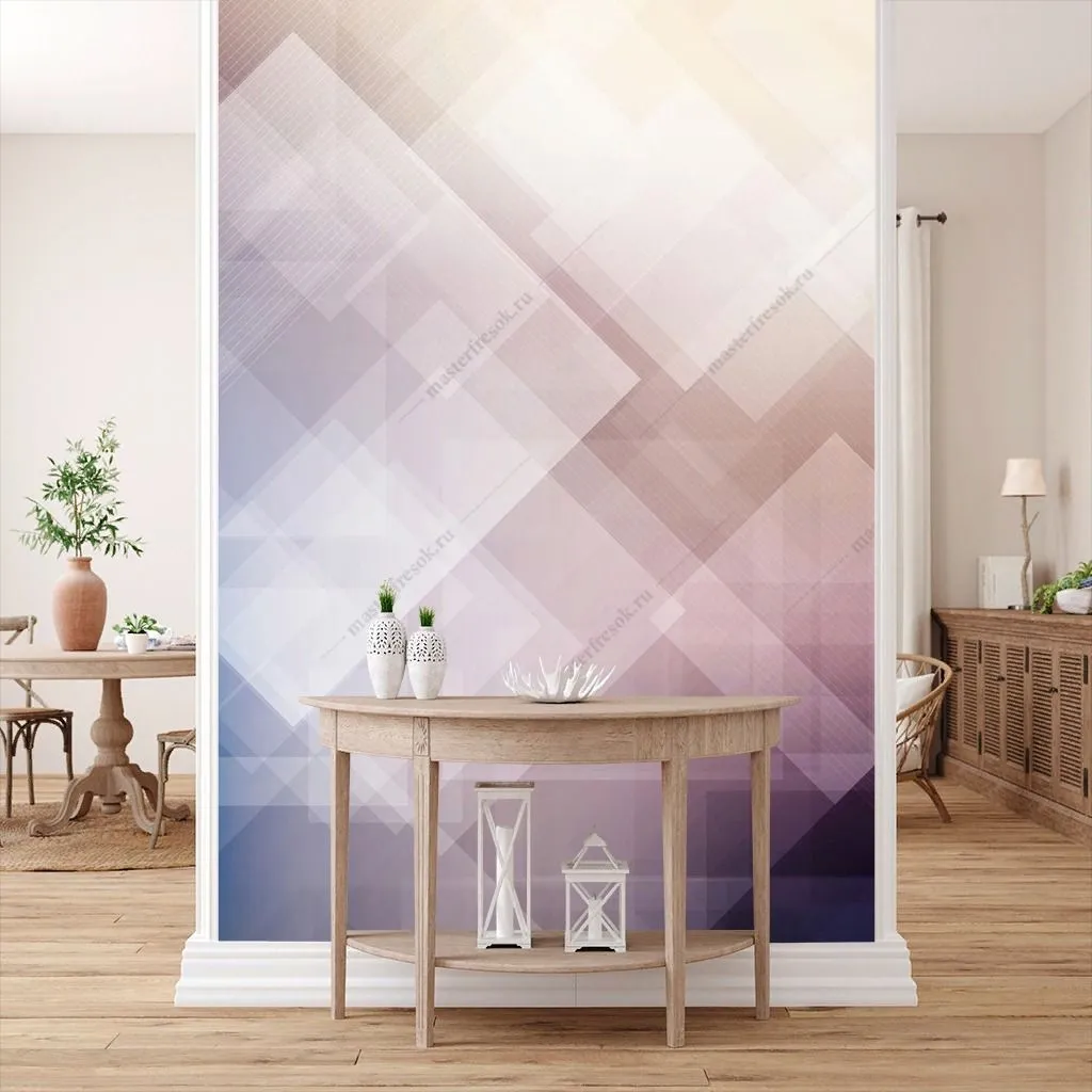 Фотообои в интерьере геометрия градиент  9-1488 фото