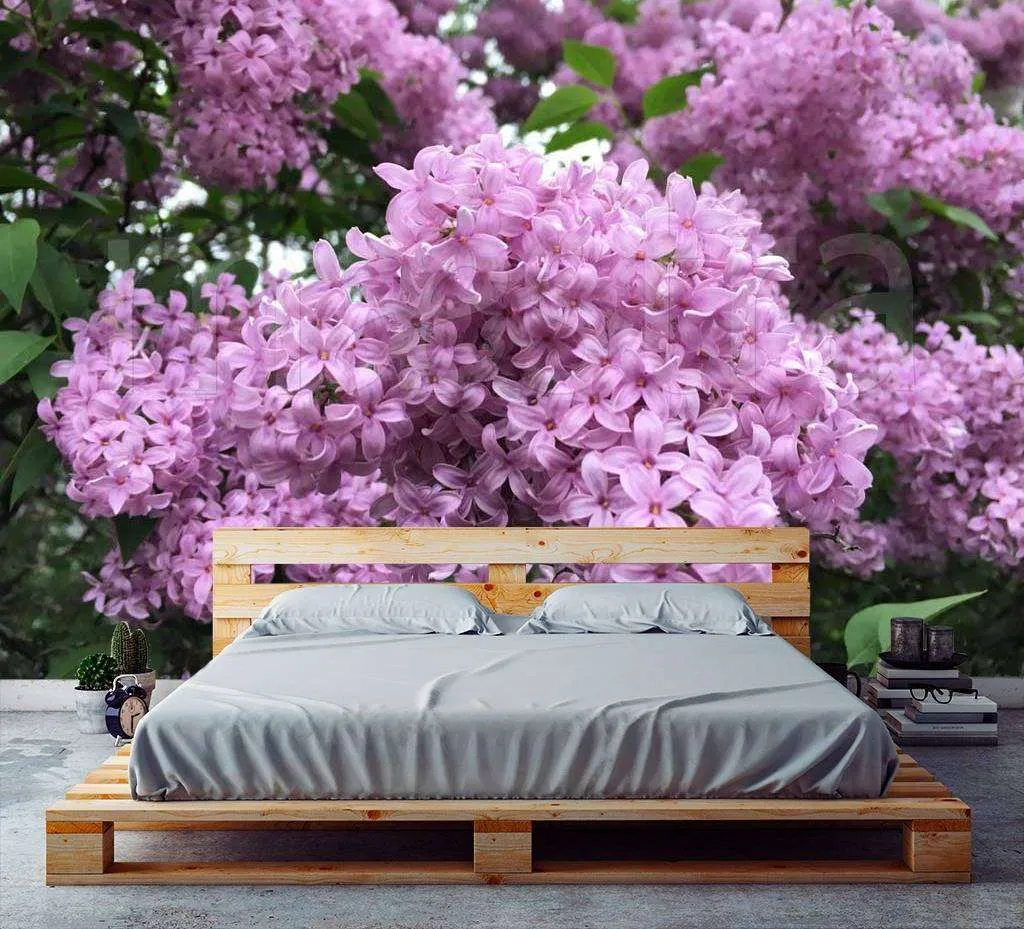 Фотообои Бесшовные обои на стену:  Сиреневый сад. Артикул: 10-054  