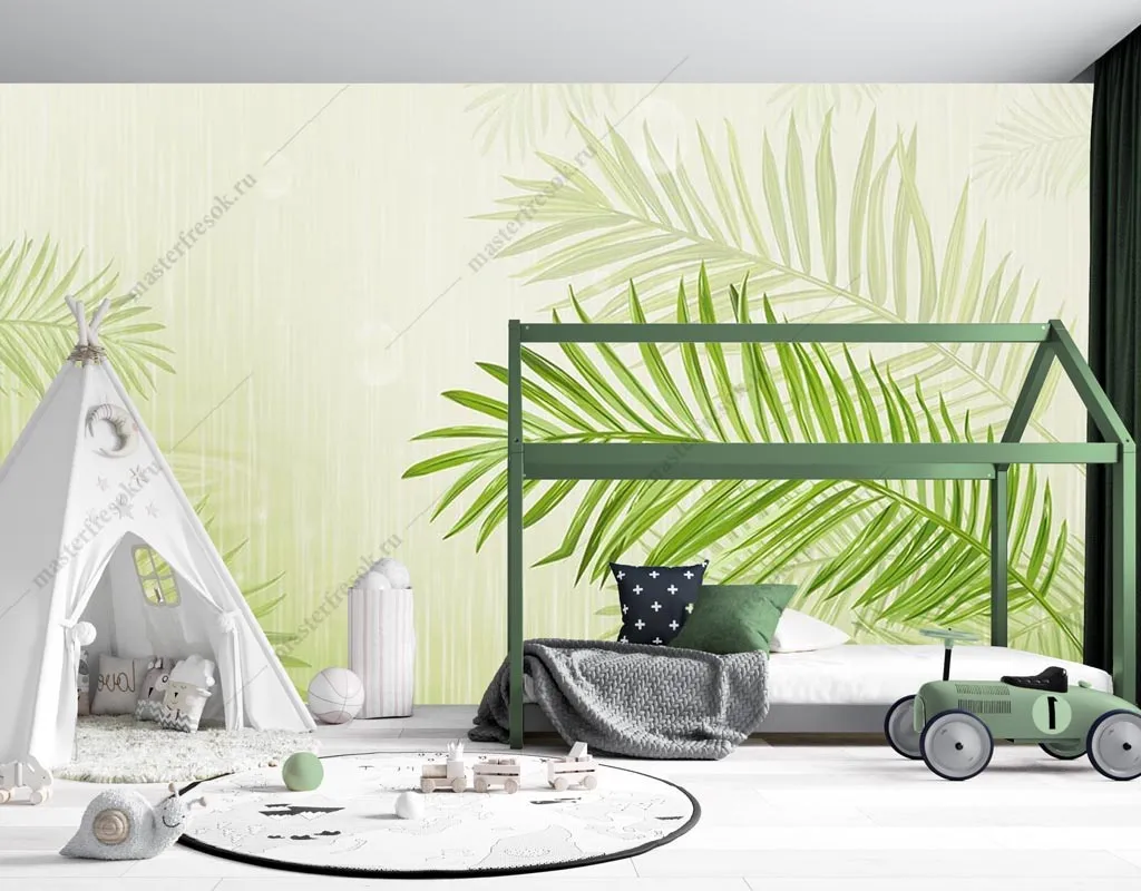 Фотообои в интерьере нежный папоротник  9-1613 фото