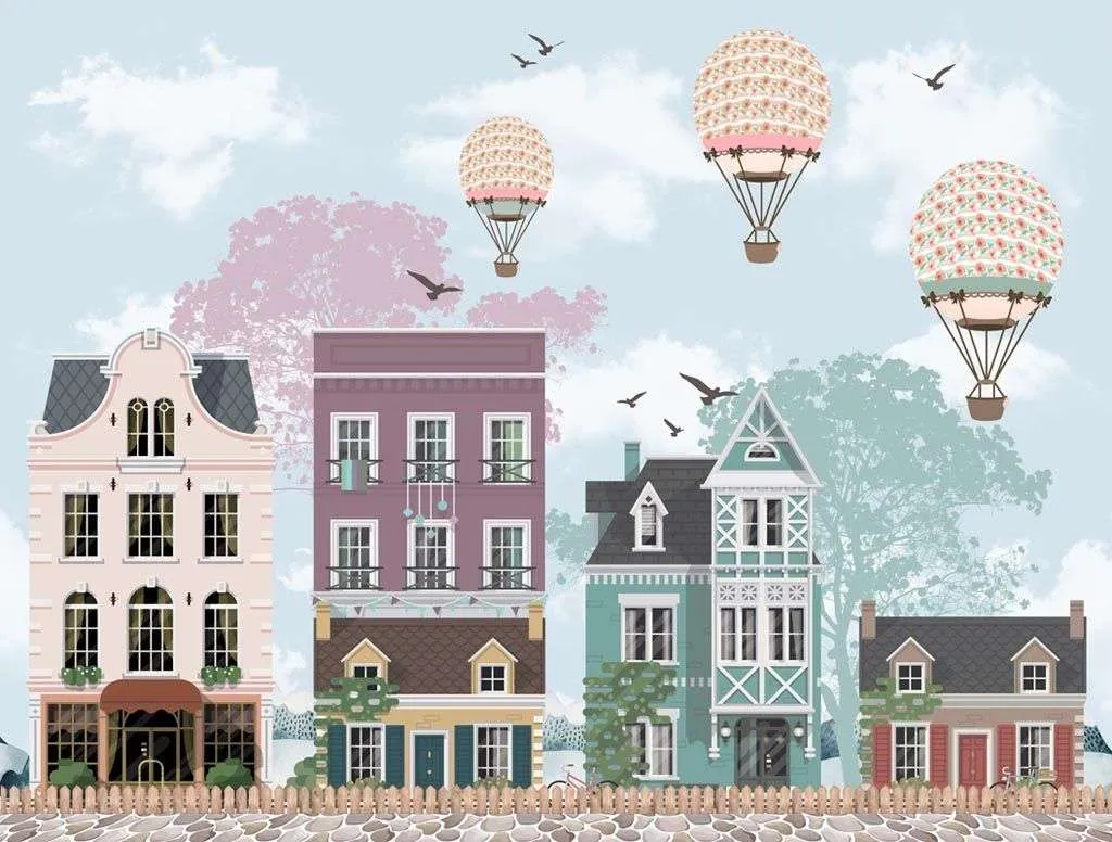 Фотообои в интерьере домики амстердам  12-913 фото