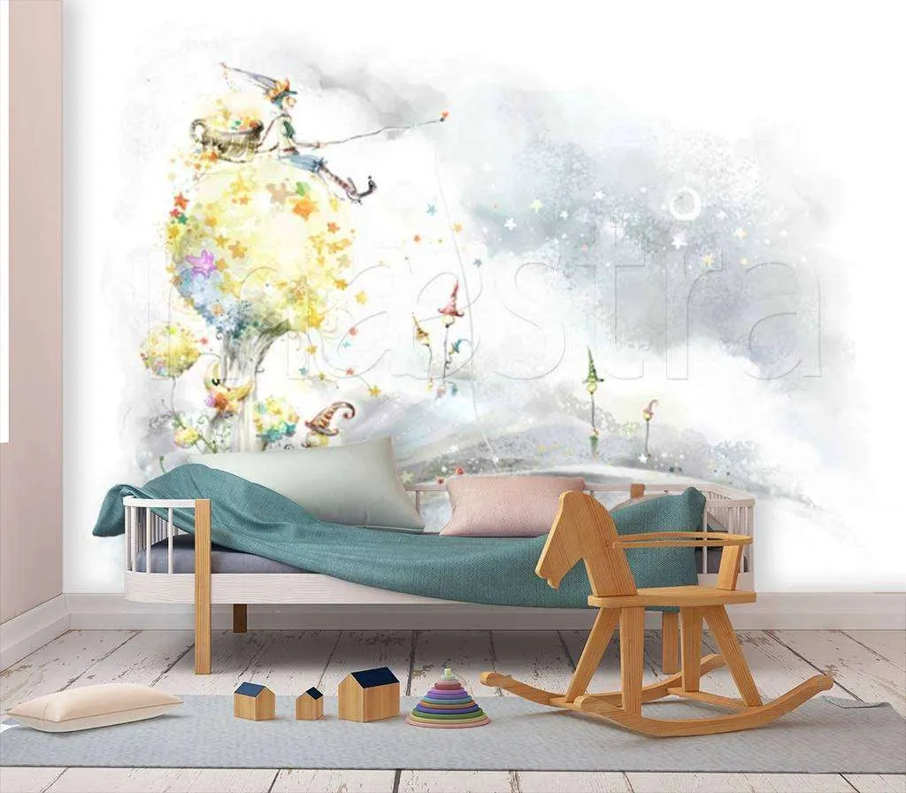 Фотообои в интерьере волшебник на дереве  12-289 фото