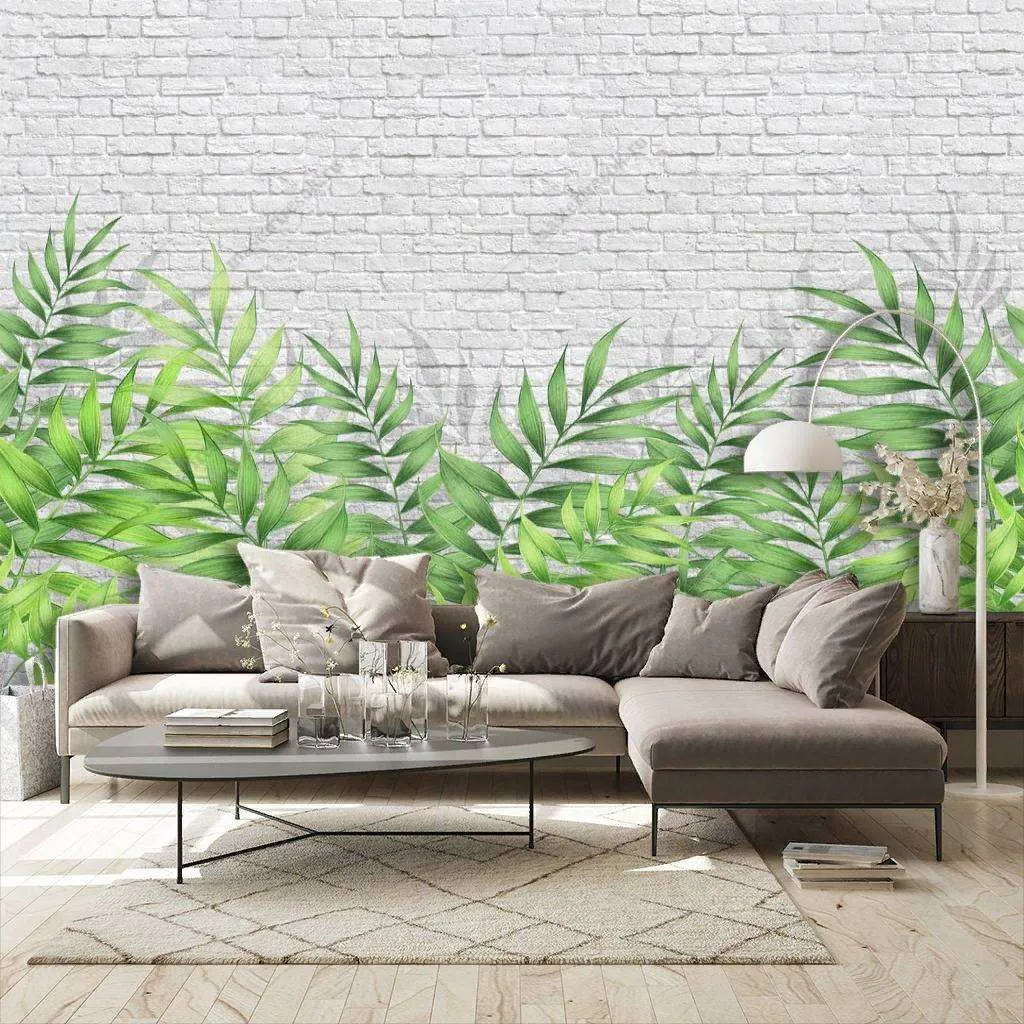 Фотообои в интерьере кирпичная стена  10-762 фото