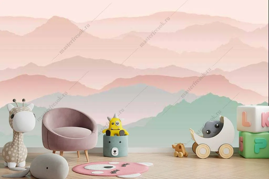 Фотообои Горы розовые  14-031