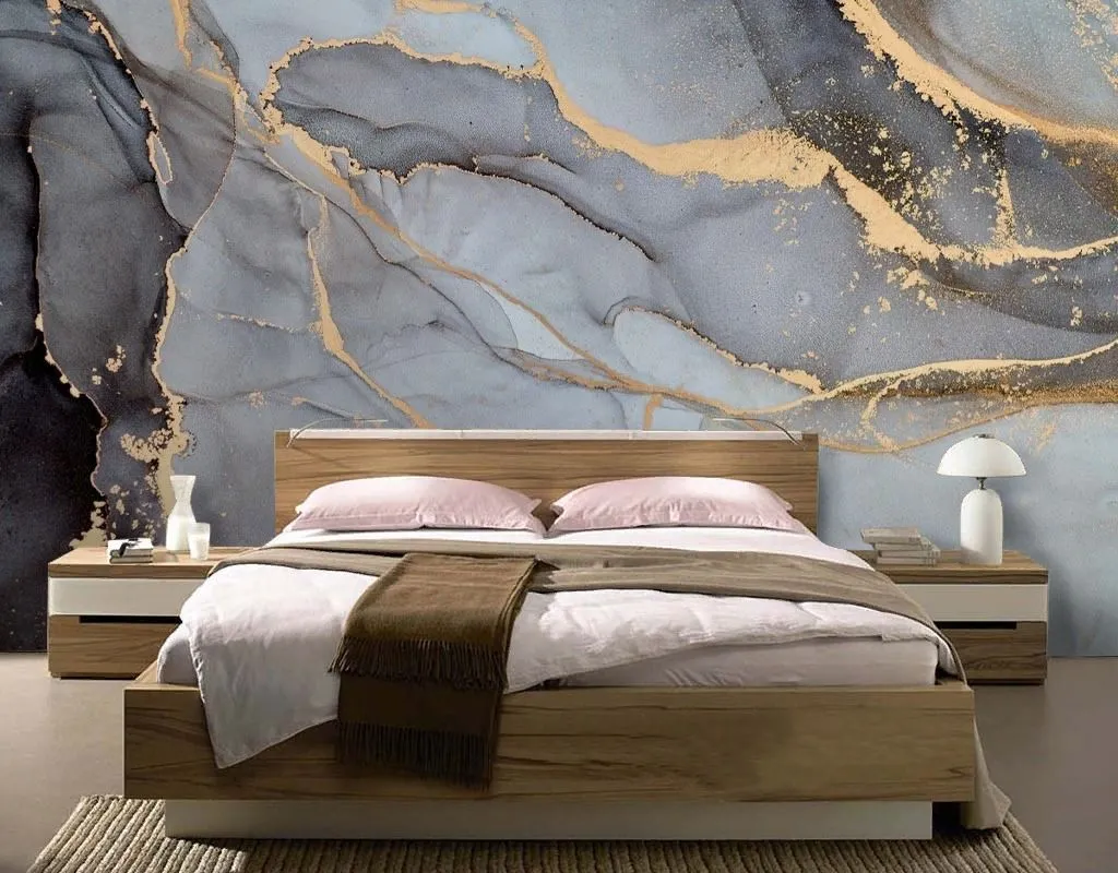 Фотообои в интерьере мрамор серый светлый  9-2052 фото