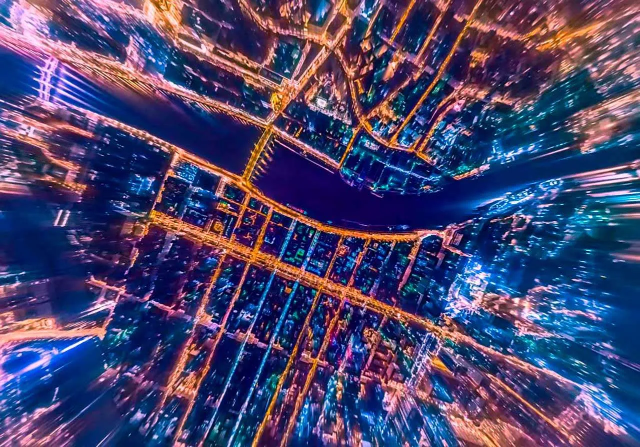 Фотообои в интерьере ночной петербург  9-709 фото