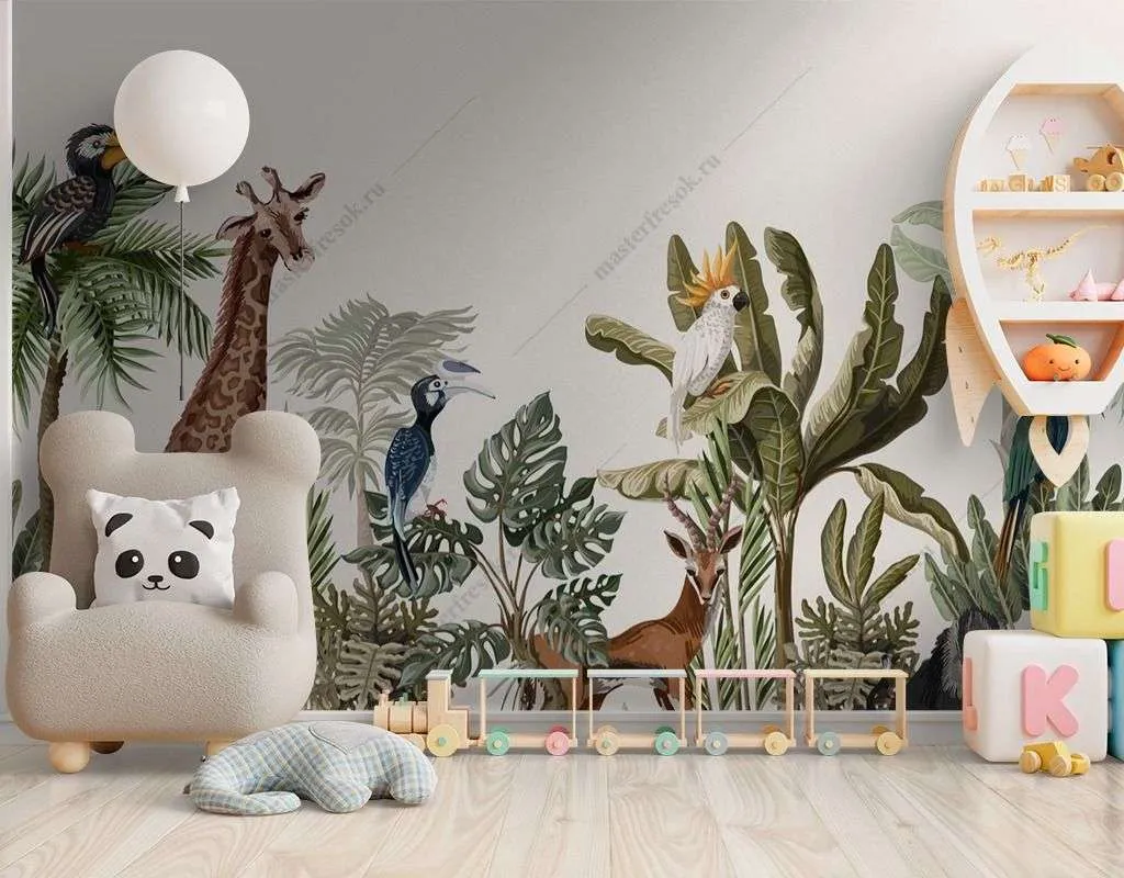 Фотообои в интерьере звери тропиков  12-1393 фото