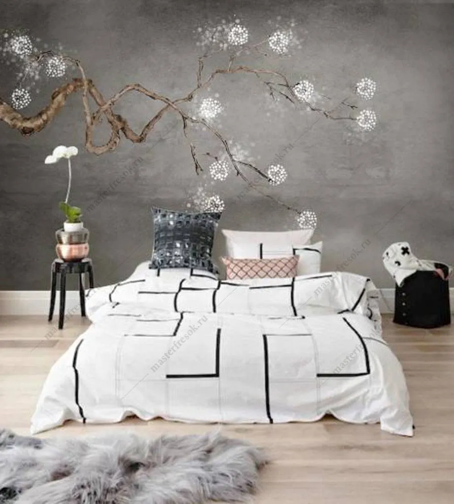 Фотообои Веточка с белыми цветами  15-897