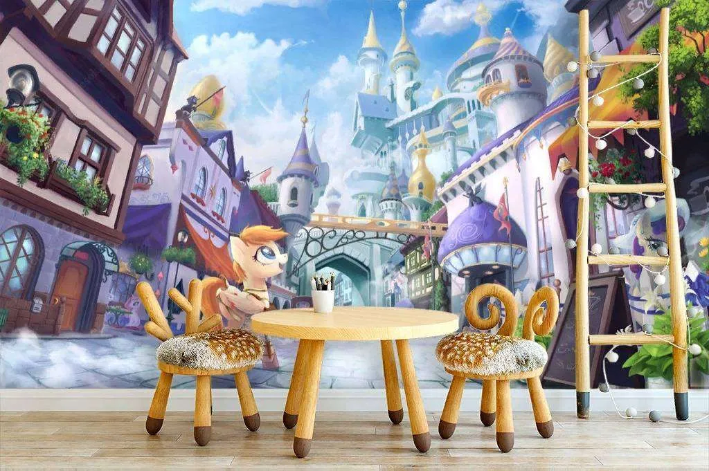 Фотообои в интерьере пони в городе  12-610 фото