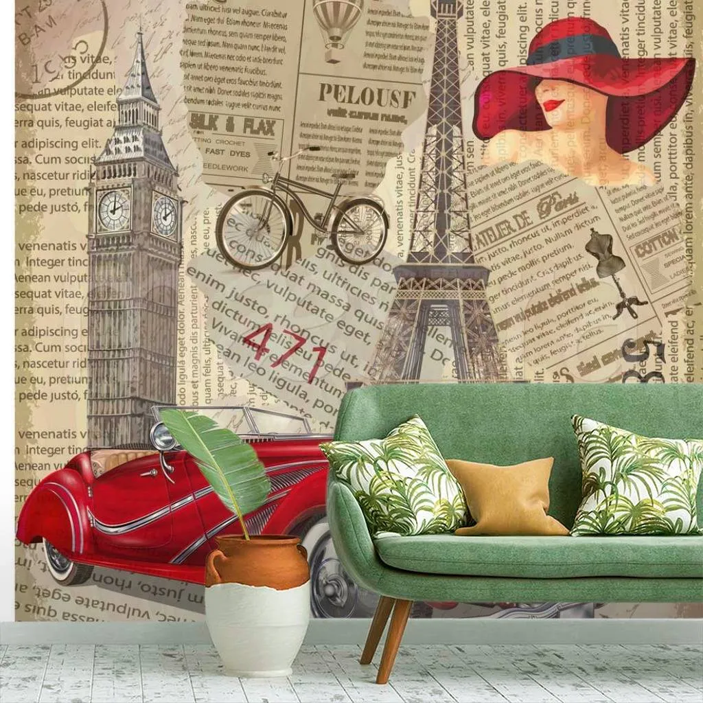 Фотообои Винтажный Лондон и Париж  9-282