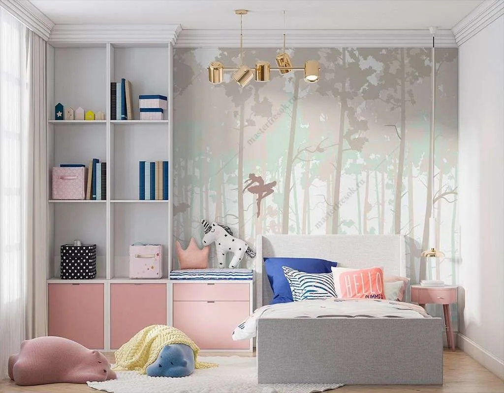 Фотообои в интерьере лес с балеринами  14-401 фото