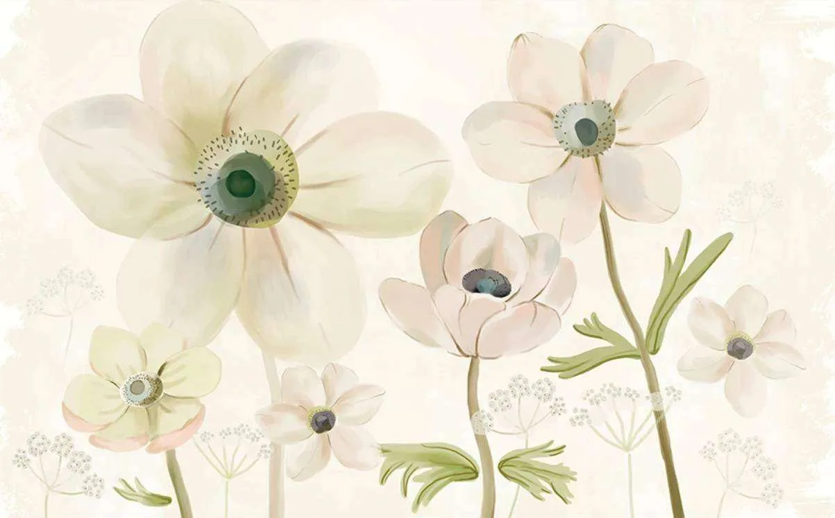 Фотообои в интерьере цветы прозрачные 3д  15-454 фото