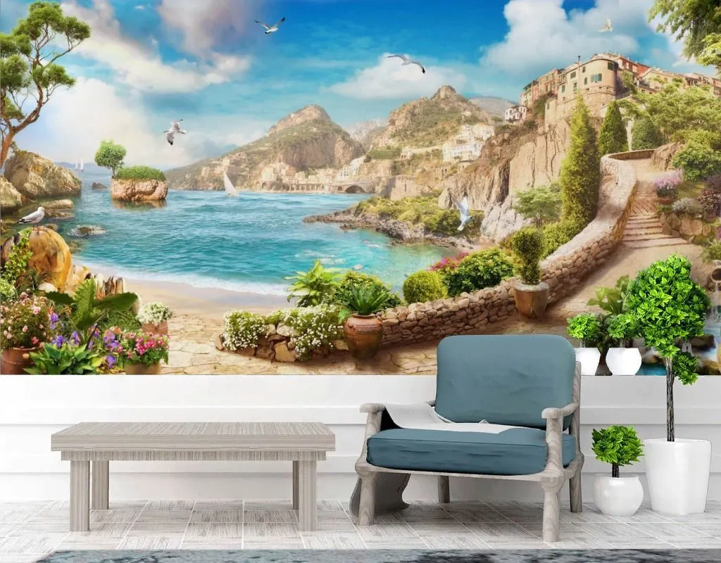 Фотообои Набережные цветущие  19-0075