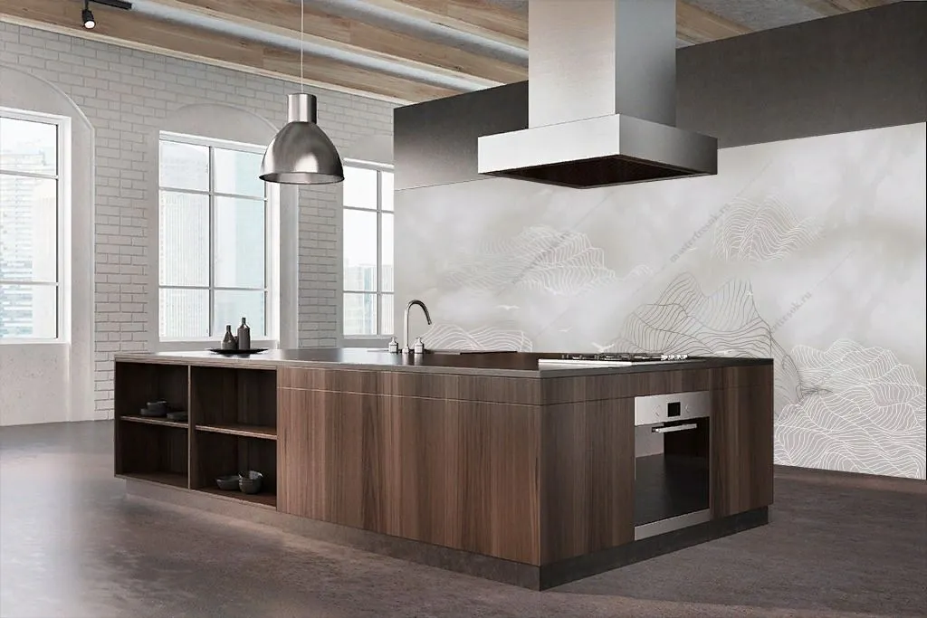 Фотообои в интерьере горы абстракция  13-594 фото