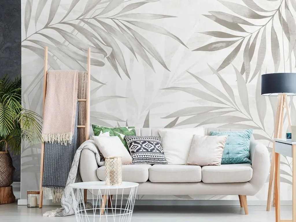 Фотообои в интерьере листья тонкие фоновые  9-1950 фото