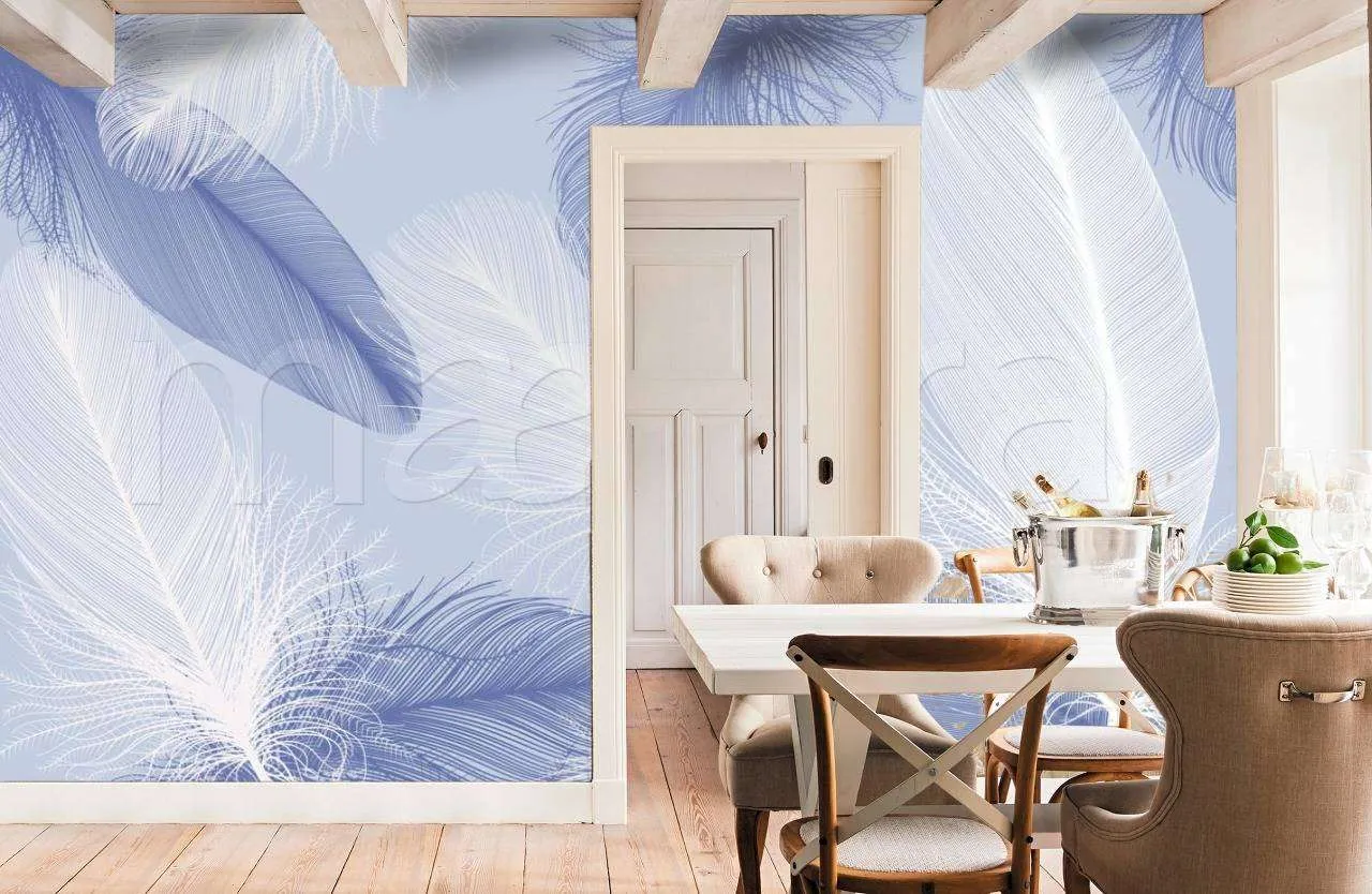 Фотообои Голубые перышки  7-948