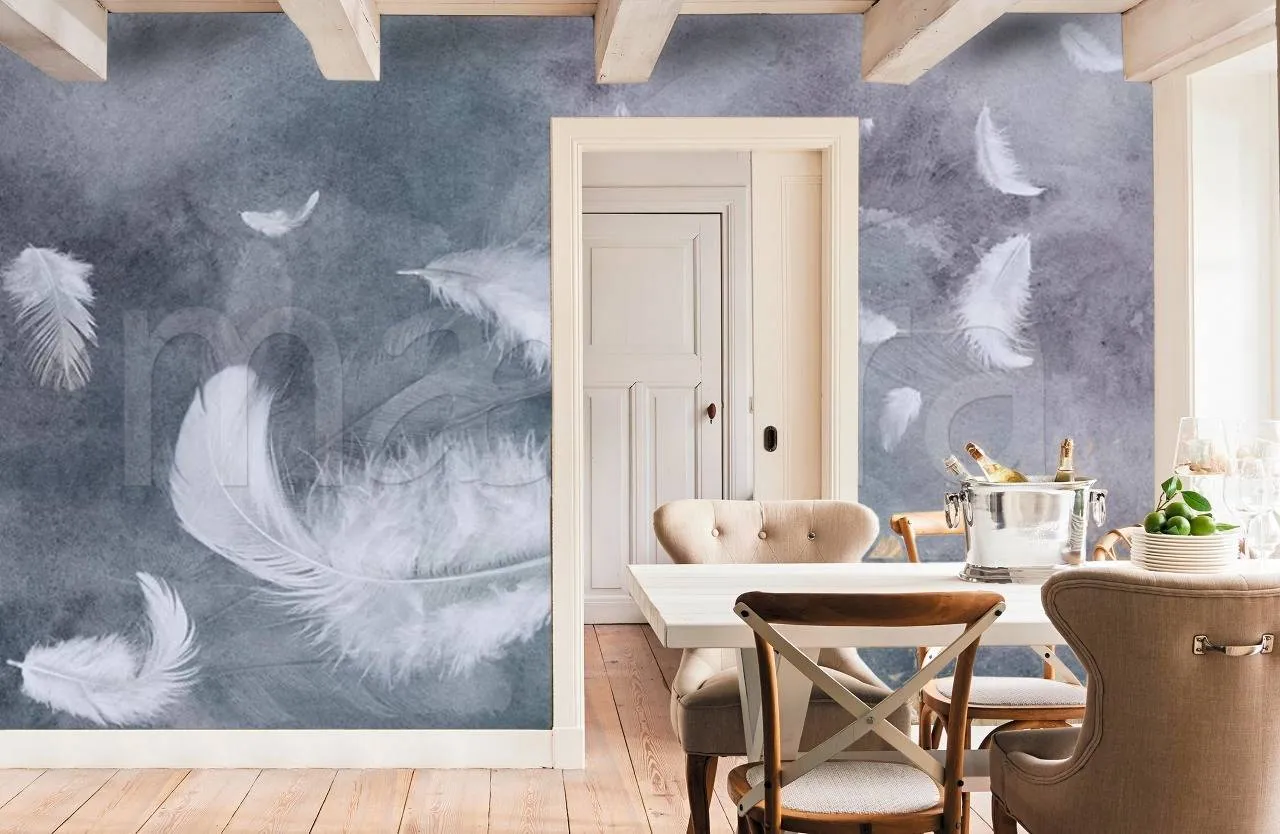 Фотообои Белые перья и дым  15-510