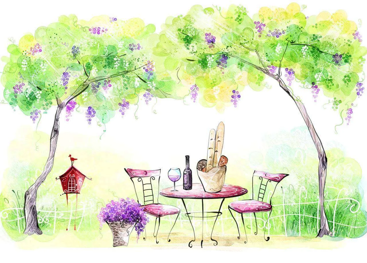 Фотообои в интерьере кафе на поляне  12-300 фото