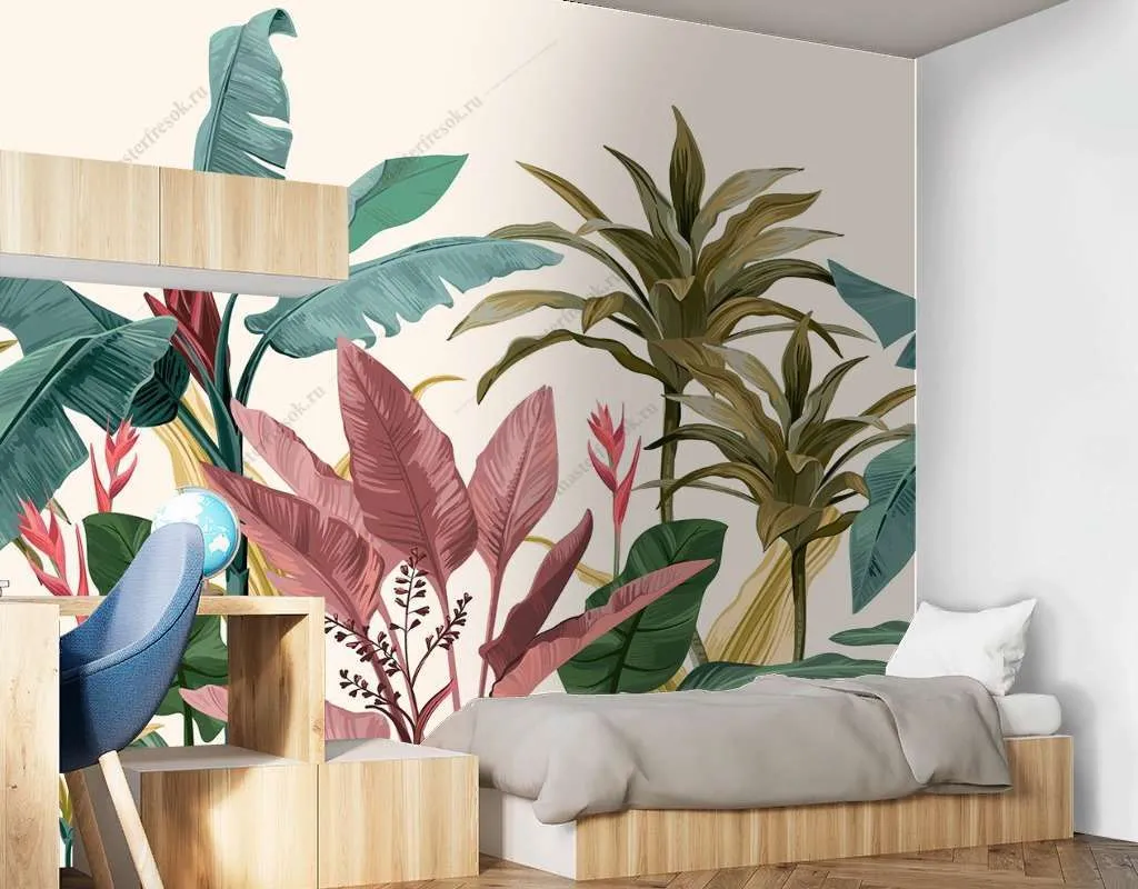 Фотообои Бесшовные обои на стену:  Тропический микс. Артикул: 14-465  