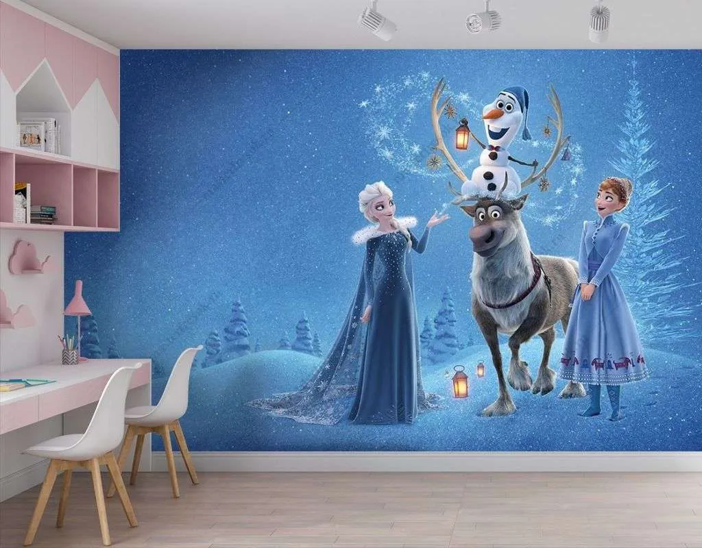 Фотообои в интерьере олаф и холодное приключение  12-1365 фото