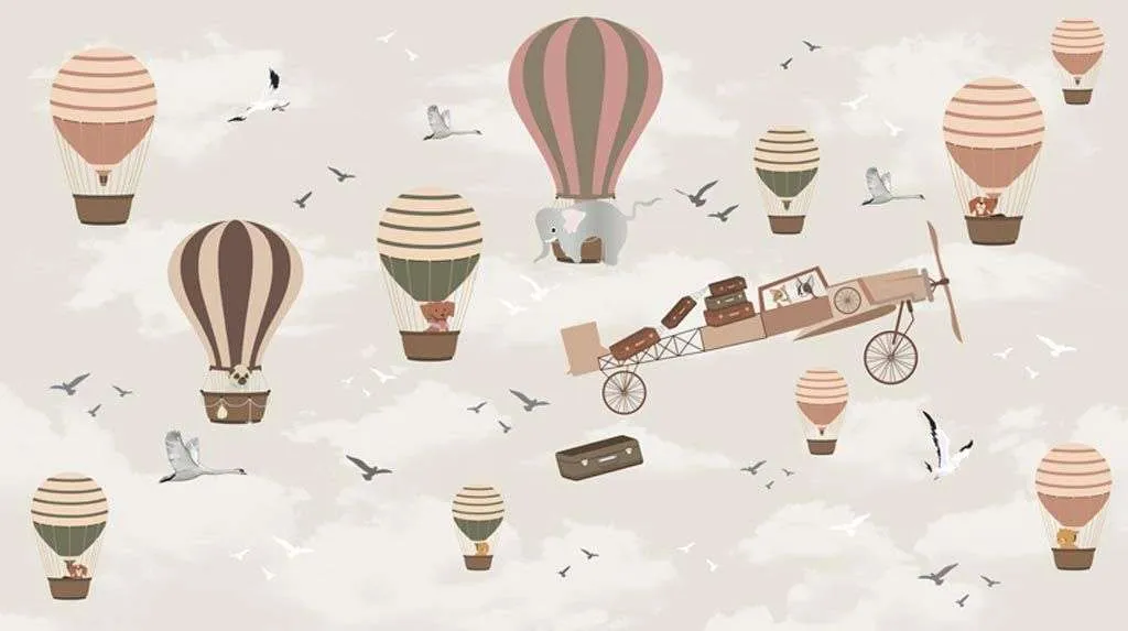 Фотообои в интерьере воздушный шар в полете  12-947 фото