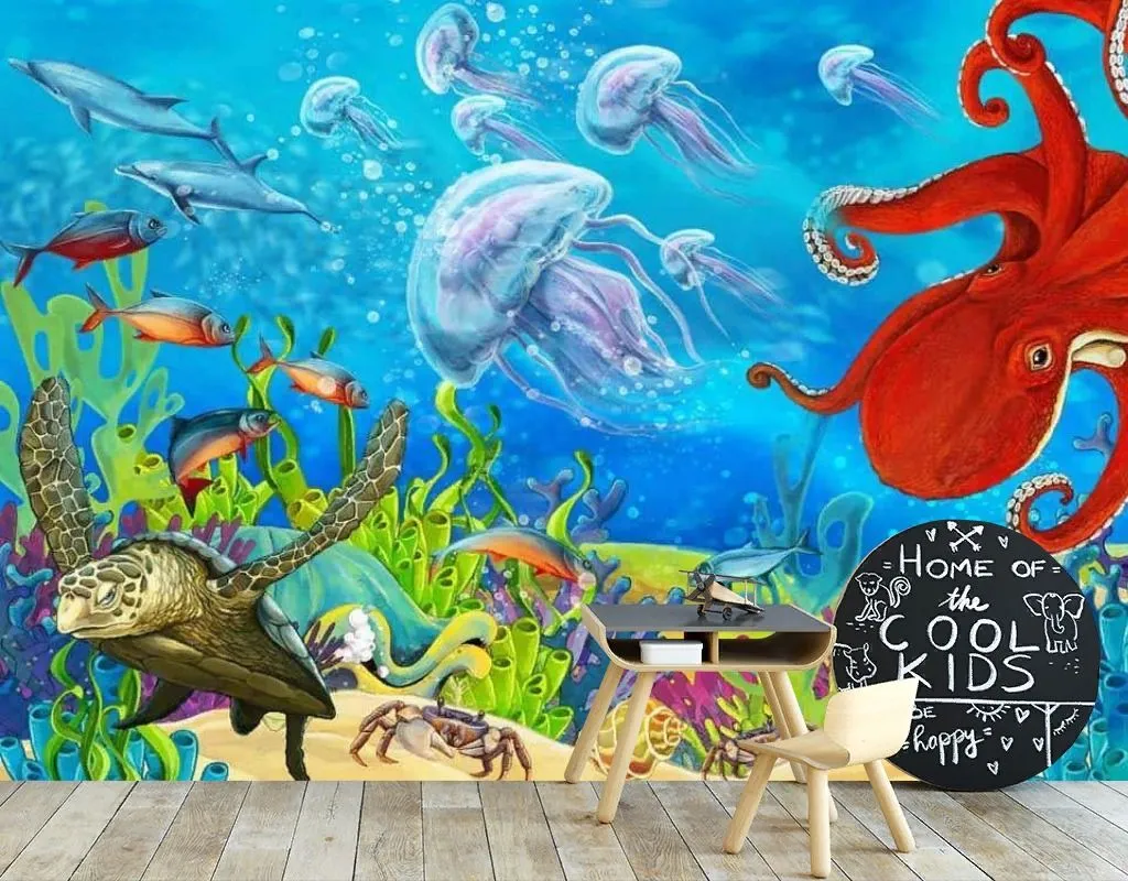 Фотообои в интерьере морские обитатели  17-2478 фото