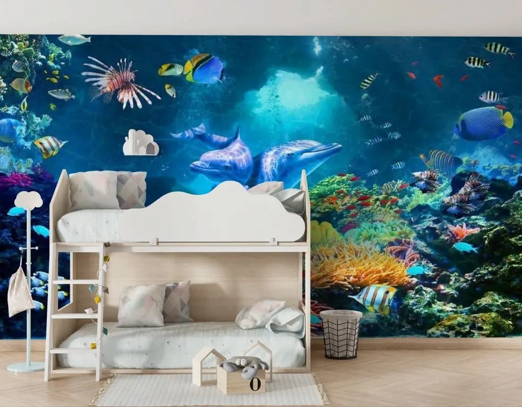 Фотообои Подводный мир с дельфинами  17-6702