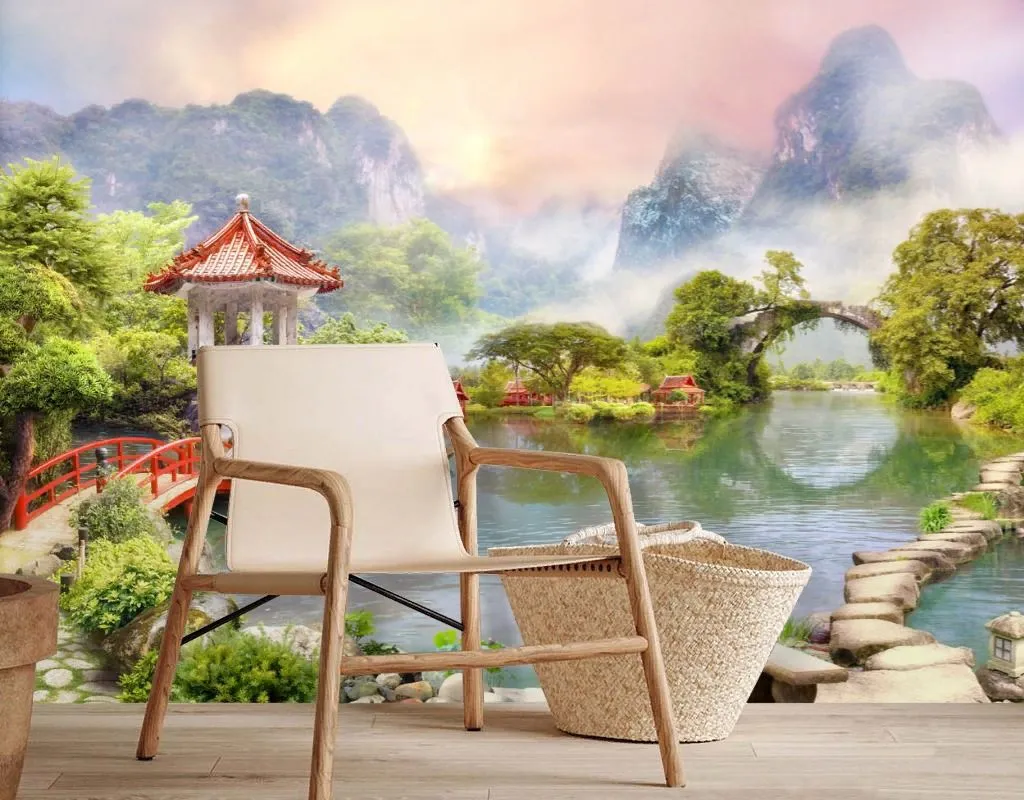 Фотообои в интерьере залив с беседкой на берегу  19-0084 фото