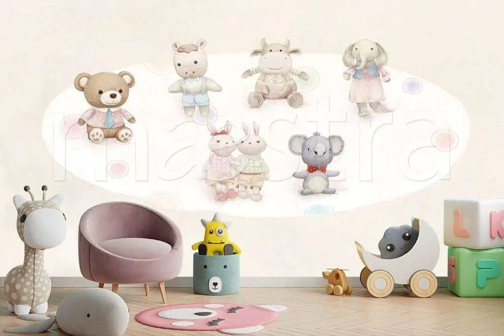 Фотообои в интерьере звери в кружочке  15-109 фото