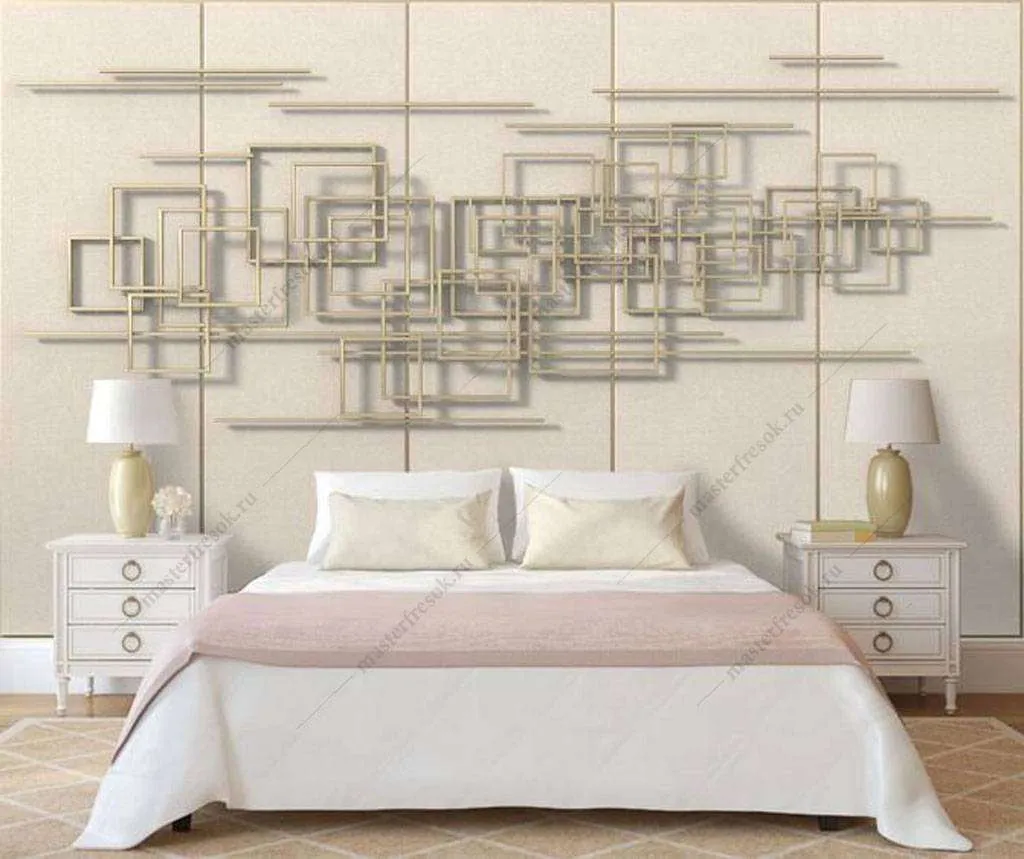 Фотообои в интерьере геометрическая картина  16-087 фото