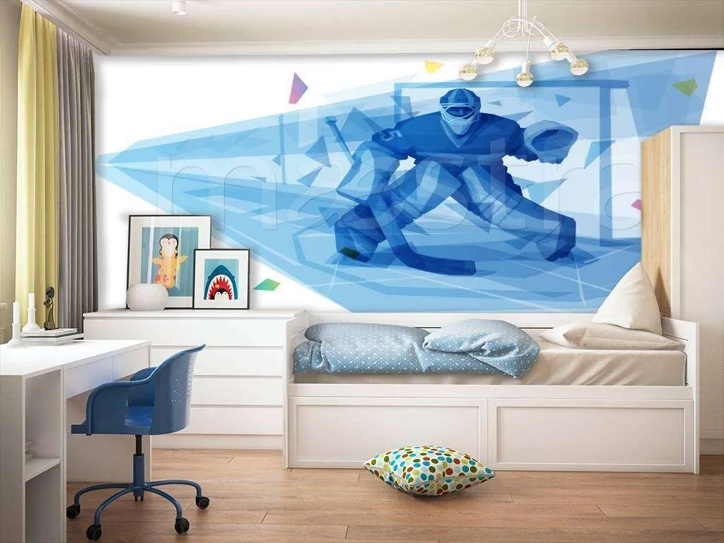 Фотообои в интерьере вратарь в игре  12-556 фото