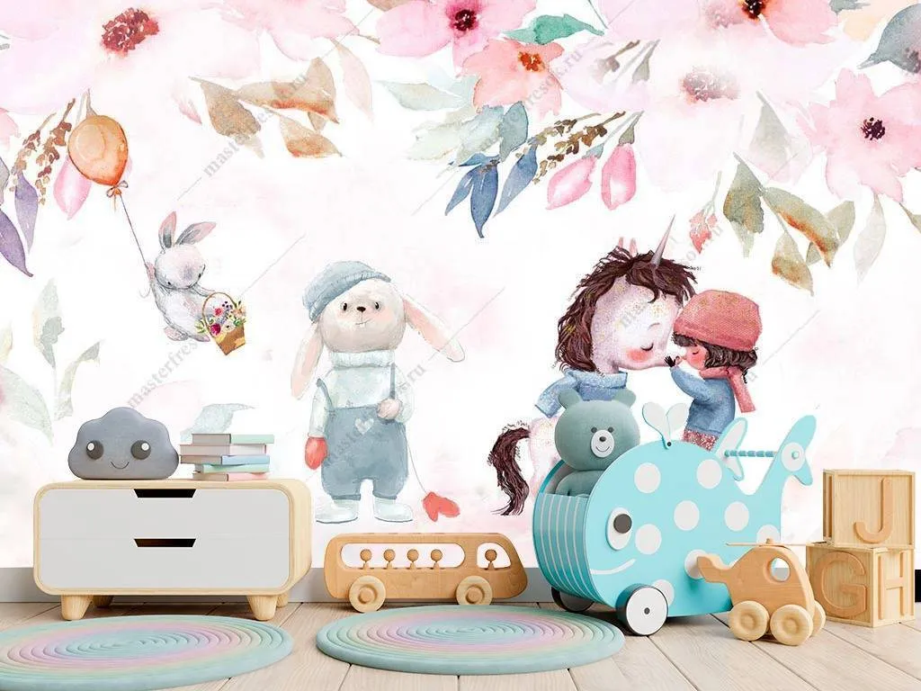 Фотообои Девочка и пони  14-002