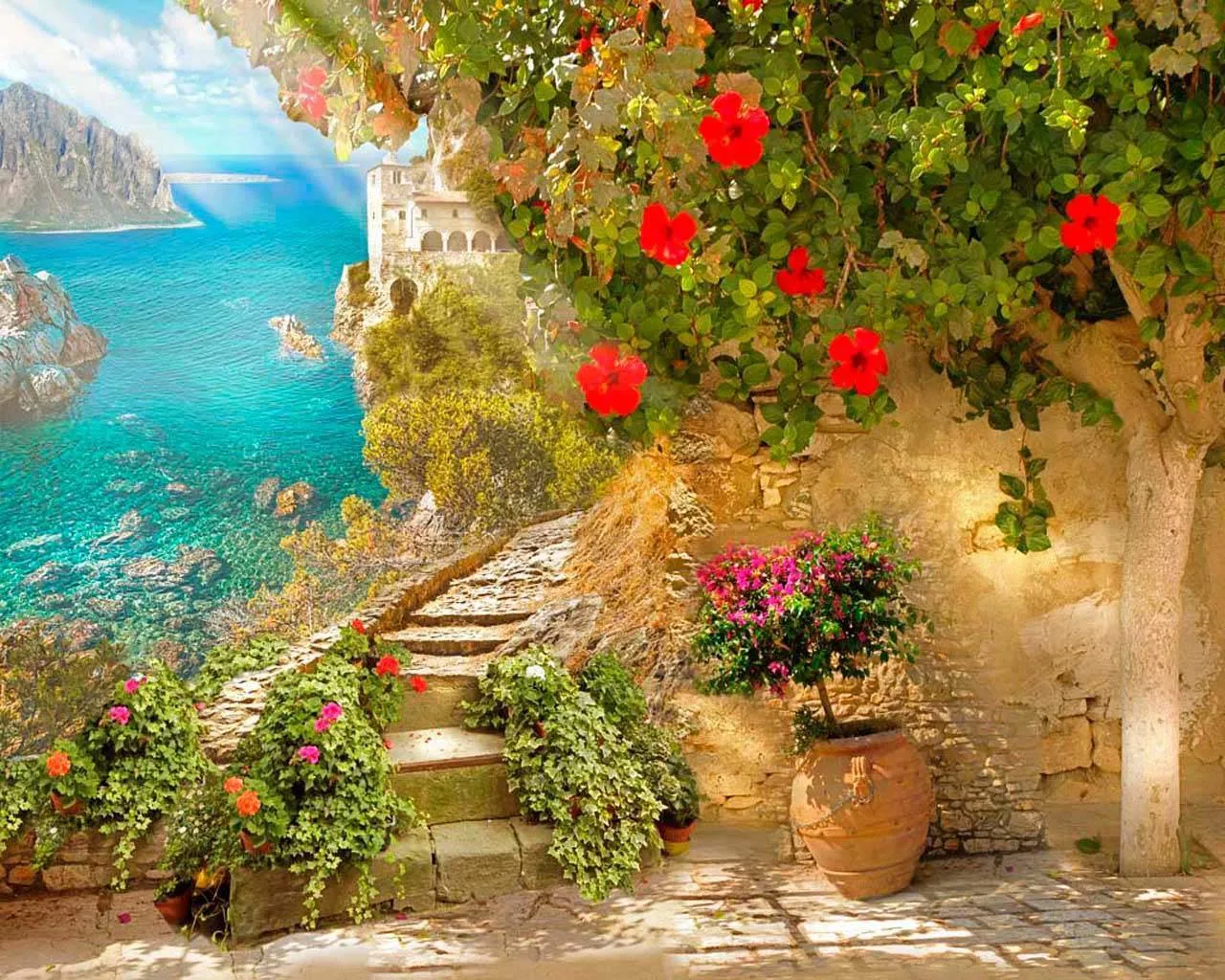 Фотообои в интерьере тайная тропа на пляж  5-022 фото