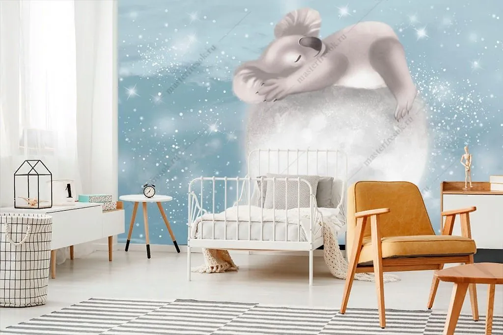 Фотообои в детскую Коала на луне   12-1601