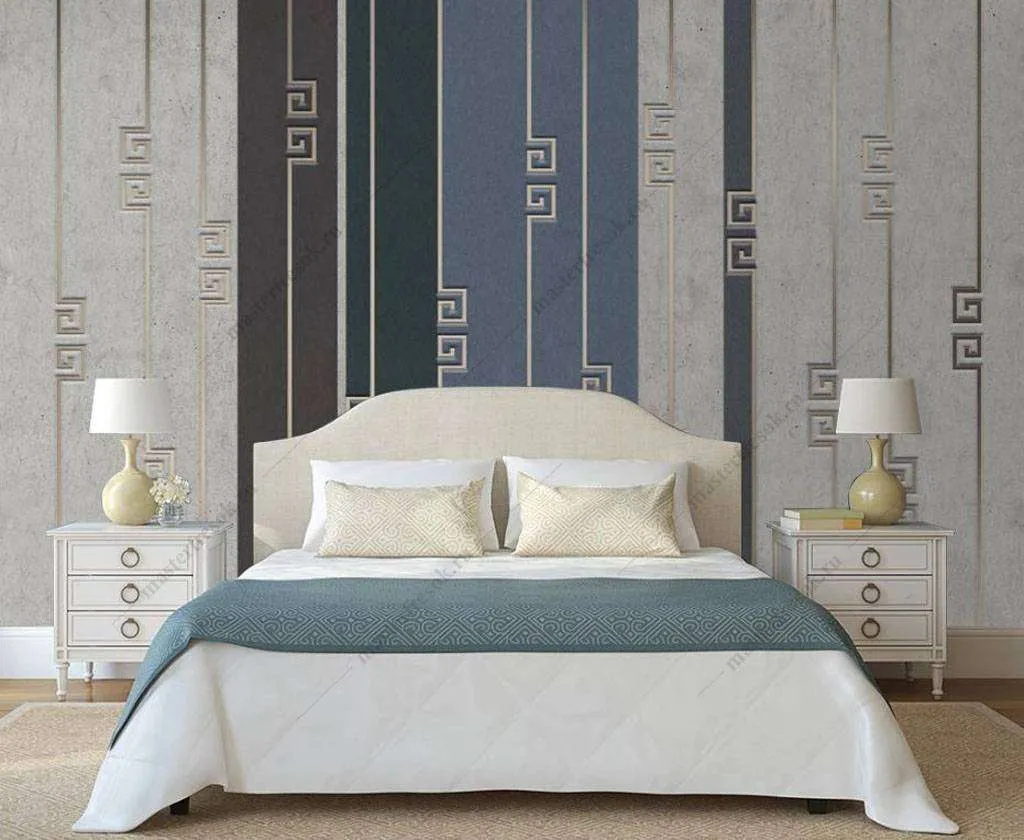 Фотообои в интерьере разноцветные полосы  16-090 фото