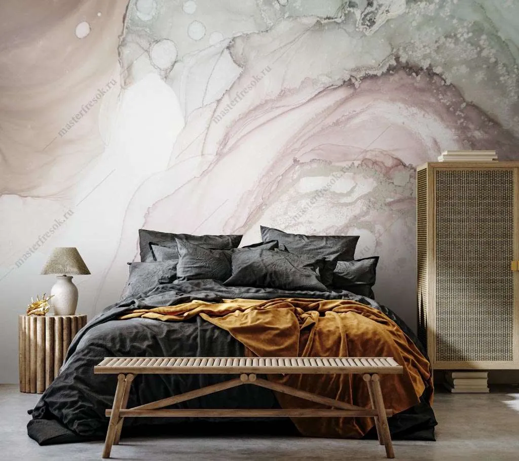 Фотообои в интерьере мраморный флюид арт  9-1527 фото
