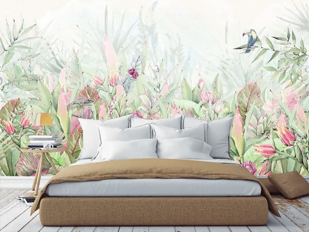 Фотообои в интерьере в спальню цветы яркие  9-2007 фото