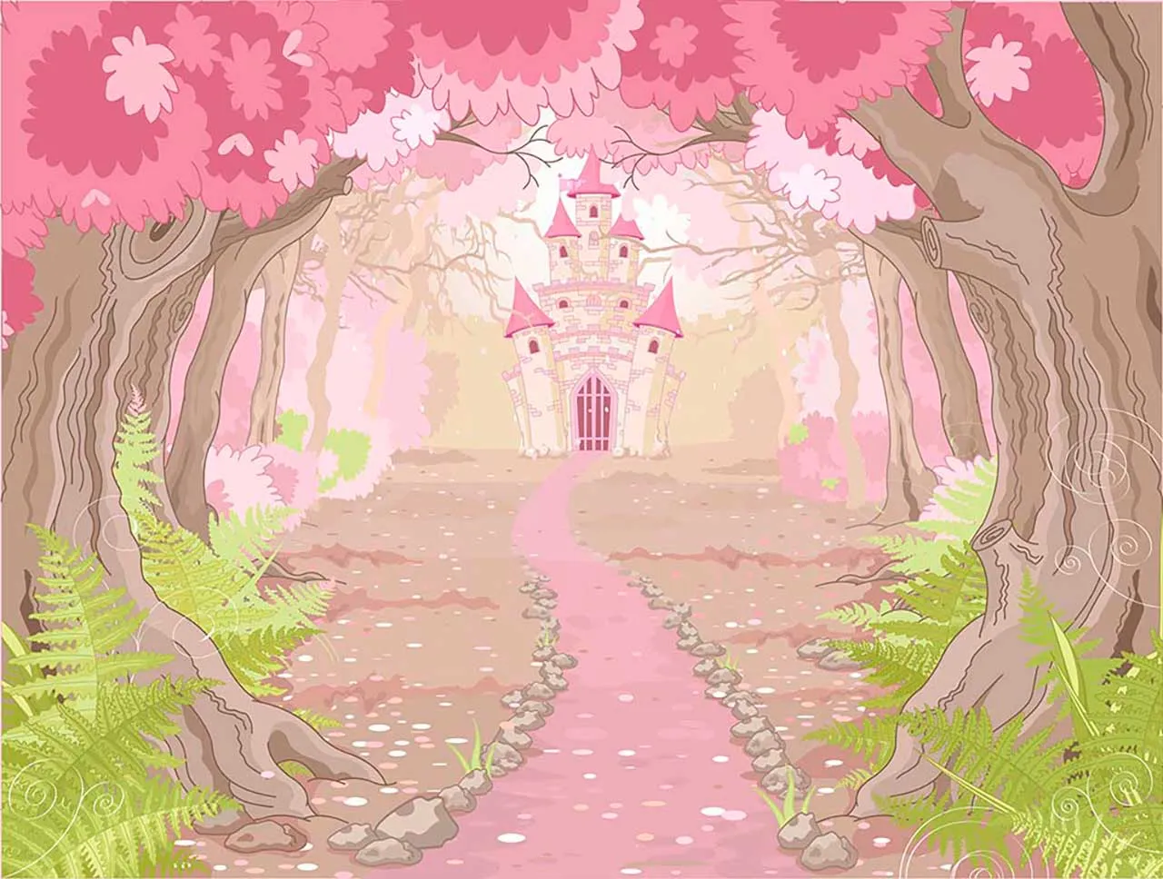 Фотообои в интерьере волшебный розовый замок  9-179 фото