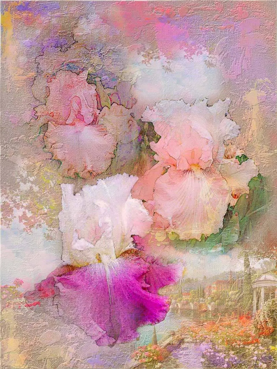 Фотообои в интерьере цветочная импровизация  5-152 фото