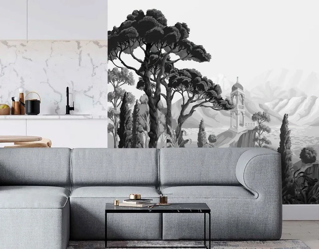 Фотообои в интерьере пейзаж лес  9-1966 фото