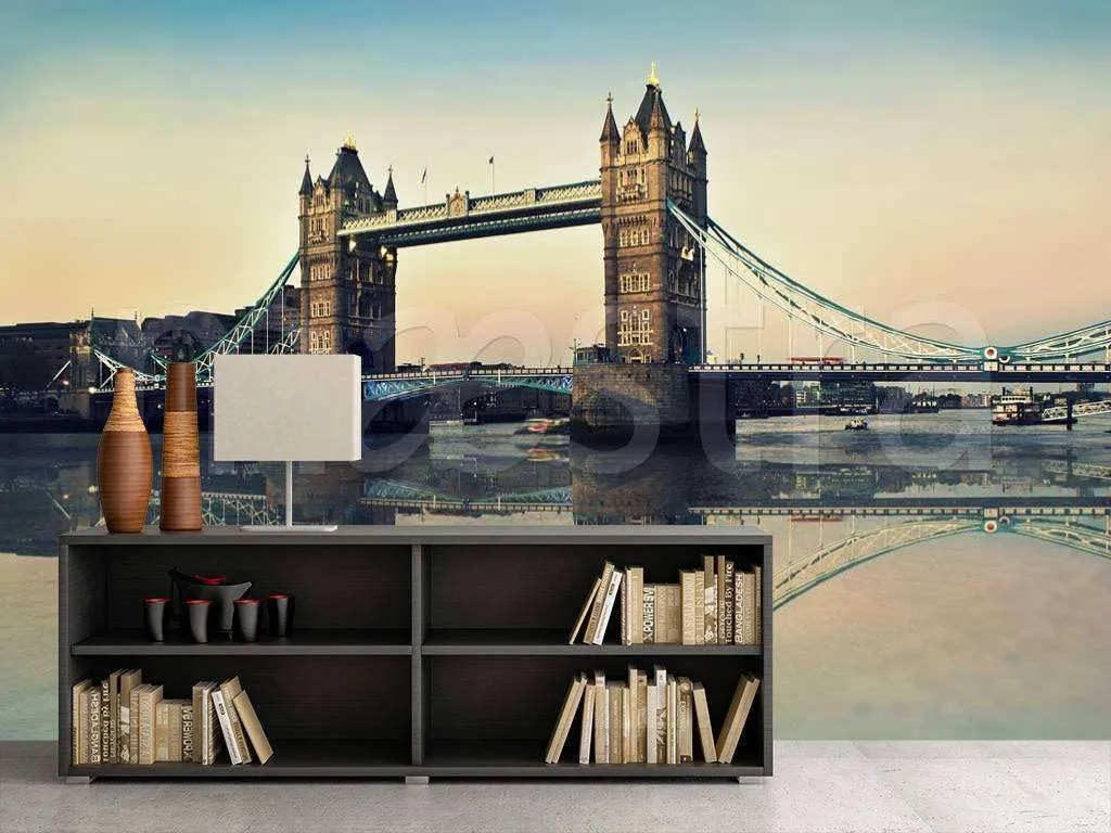 Фотообои в интерьере тауэрский мост вечером  9-469 фото