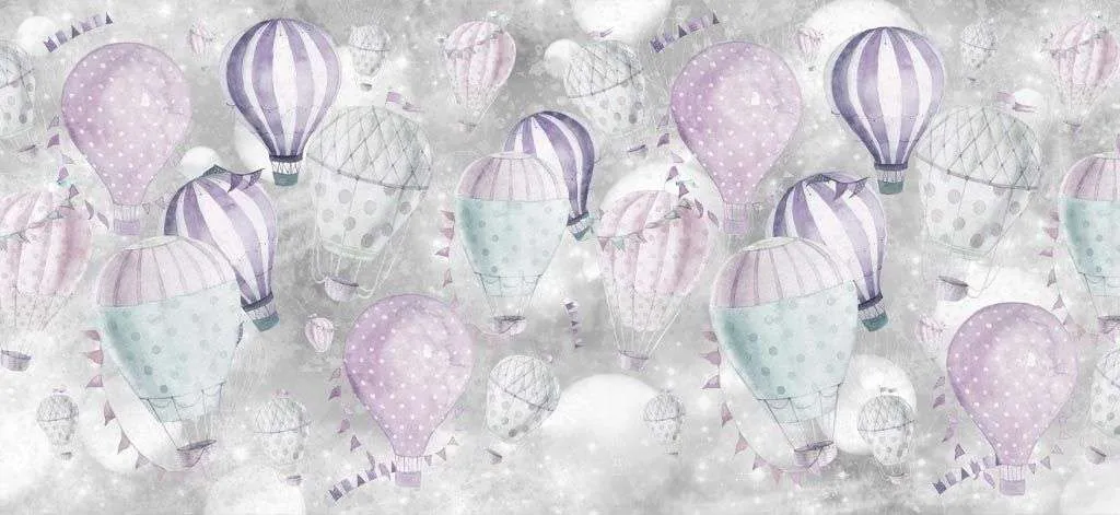 Фотообои в интерьере воздушные шары акварель  12-1443 фото