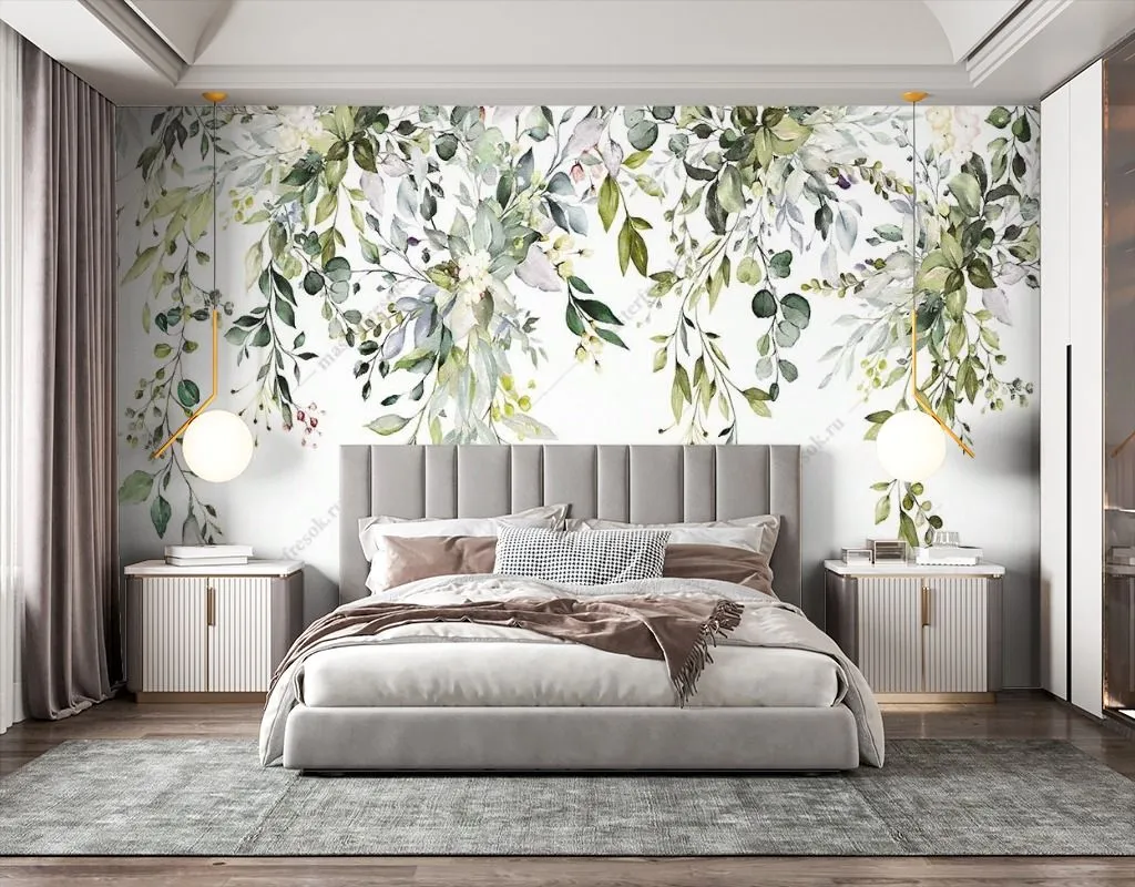 Фотообои в интерьере ветви свисающие  14-641 фото