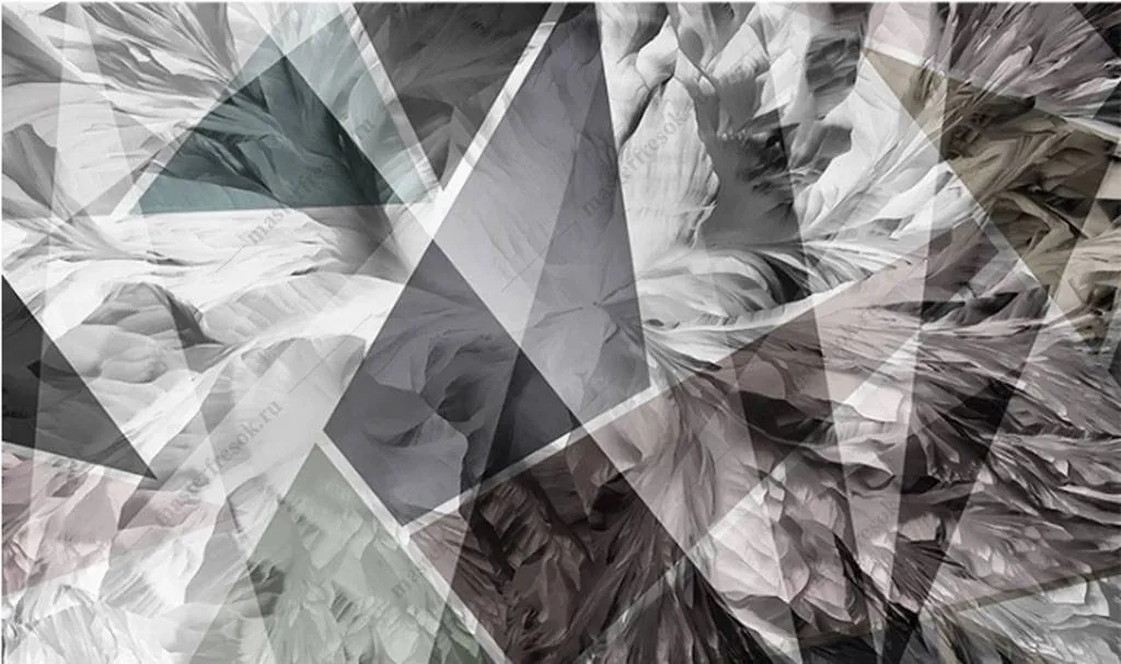 Фотообои в интерьере черно-серебристая абстракция  15-839 фото