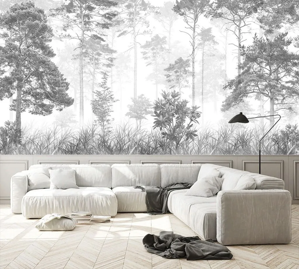 Фотообои в интерьере серый лес  9-2056 фото